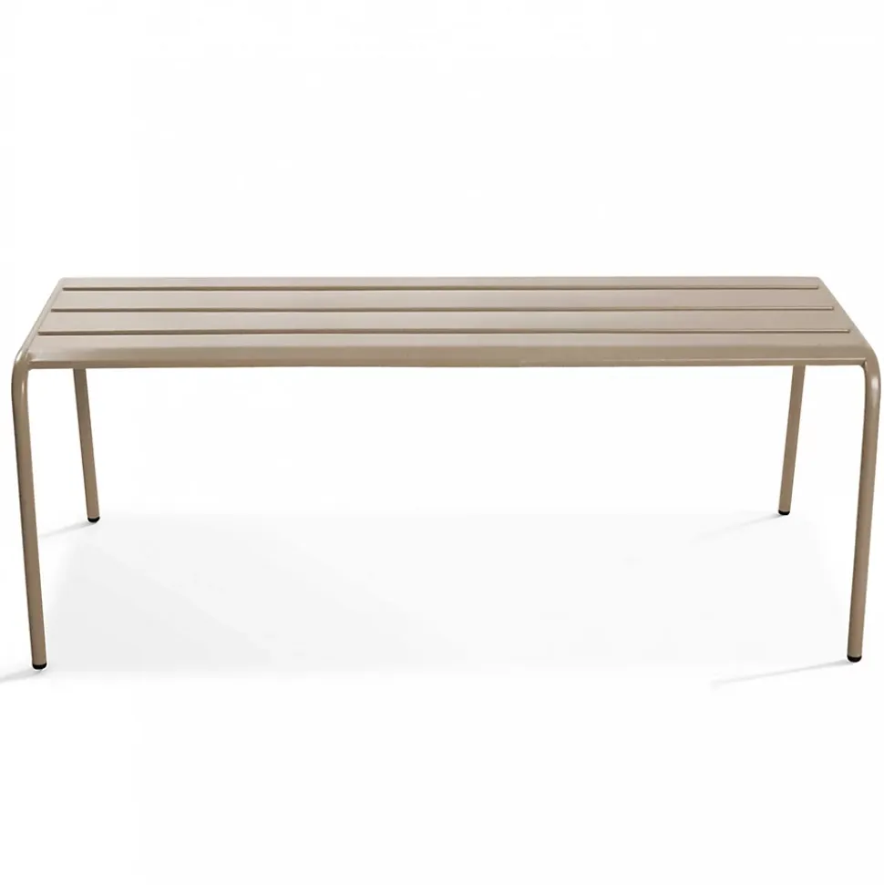 Banc d'intérieur en métal taupe Palavas Oviala