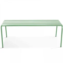 Banc d'intérieur en métal vert sauge Palavas Oviala