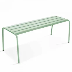 Banc d'intérieur en métal vert sauge Palavas Oviala