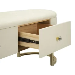 Banc effet matelassé avec 2 tiroirs Sharon 120x40x43 cm