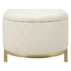 Banc effet matelassé avec 2 tiroirs Sharon 120x40x43 cm