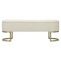 Banc effet matelassé avec 2 tiroirs Sharon 120x40x43 cm