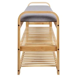 Banc en bambou avec étagères Arch