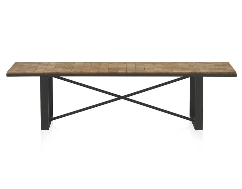 Banc en bois avec blocs couleur naturel
