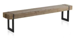 Banc en bois avec pieds en métal