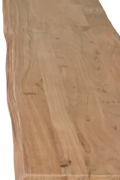 Banc en bois d'acacia et métal coloris naturel et noir