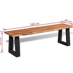 Banc en bois d'acacia massif 160 cm vidaXL