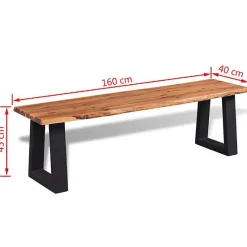 Banc en bois d'acacia massif 160 cm vidaXL