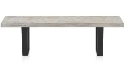 Banc en bois de manguier patiné blanc