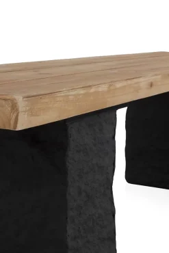 Banc en bois d'épicéa avec base en polyrésine mgo