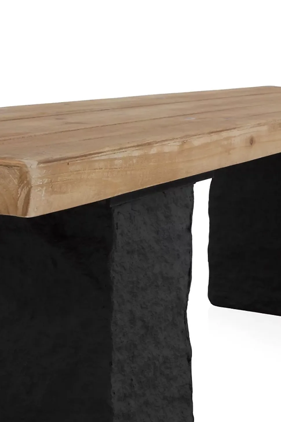 Banc en bois d'épicéa avec base en polyrésine mgo