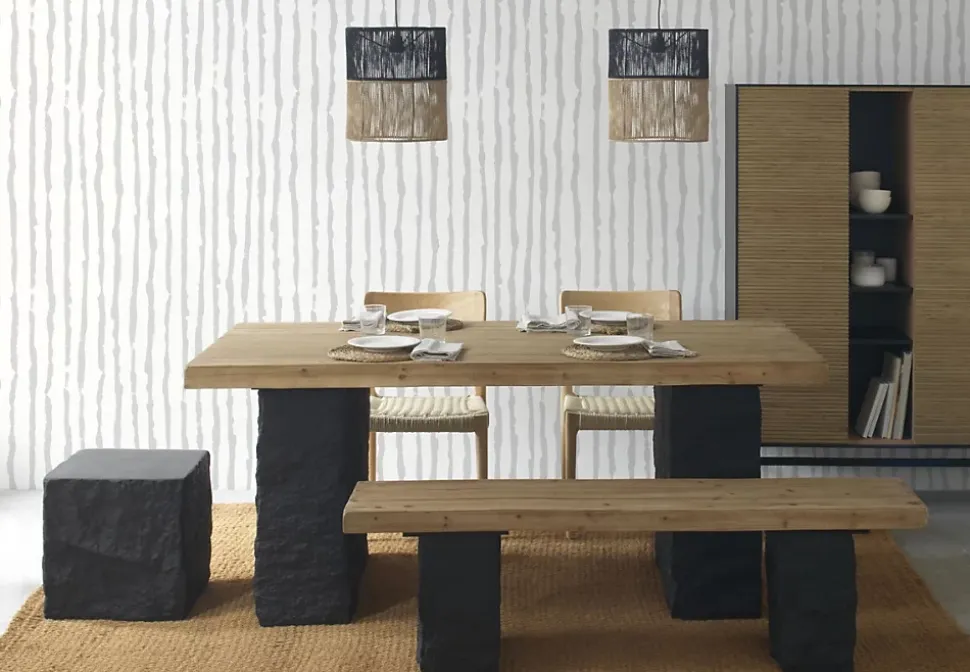 Banc en bois d'épicéa avec base en polyrésine mgo