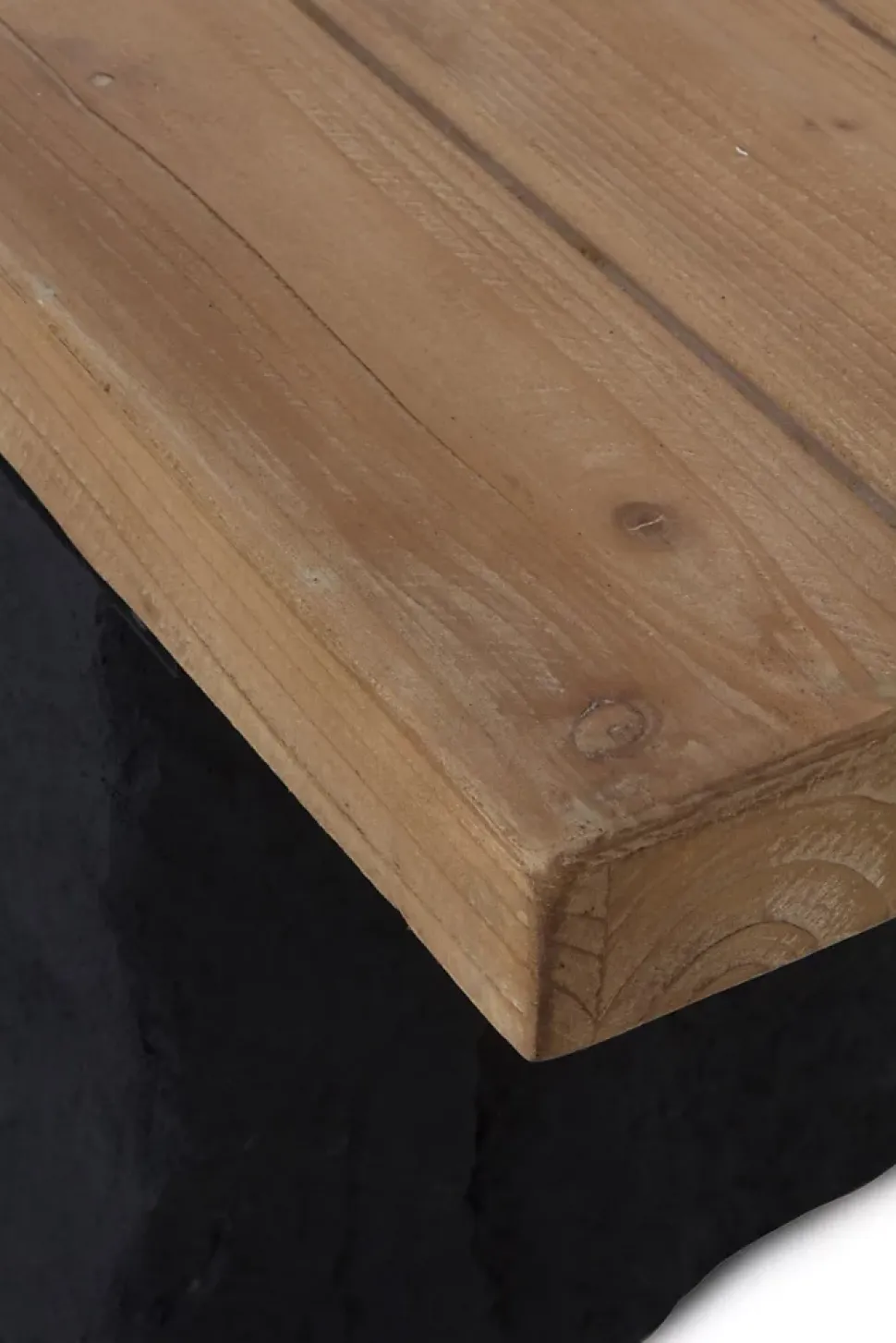 Banc en bois d'épicéa avec base en polyrésine mgo