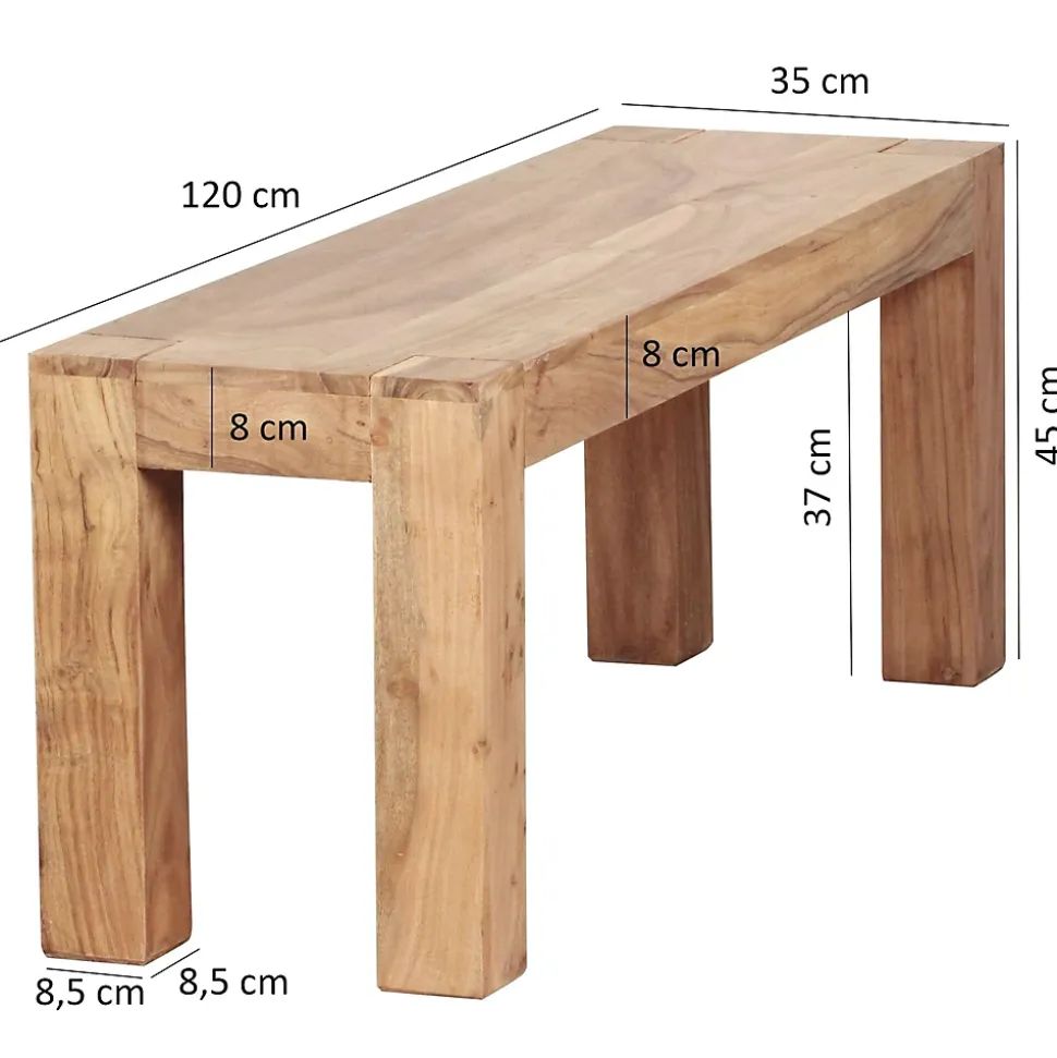 Banc en Bois Massif Acacia - Banquette Moderne de Cuisine Salon
