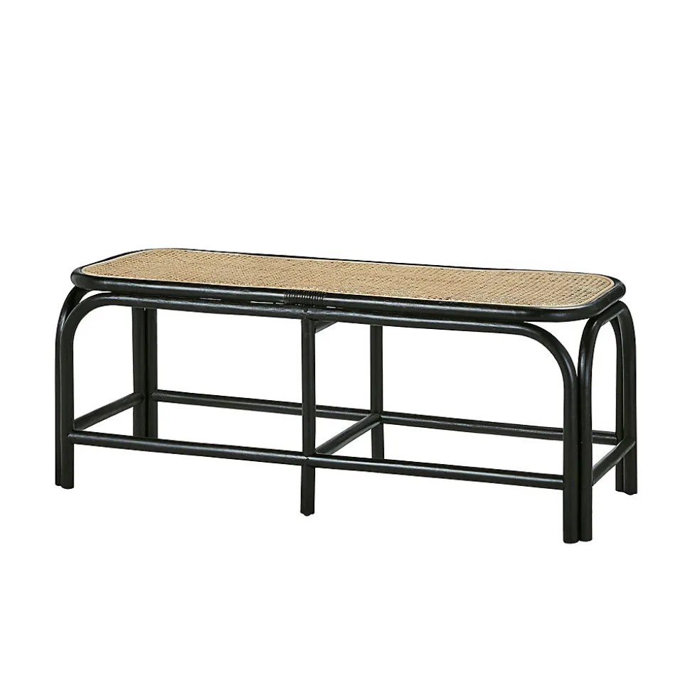 Banc en rotin et cannage 120 cm