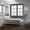 Banc en similicuir blanc au design moderne et élégant