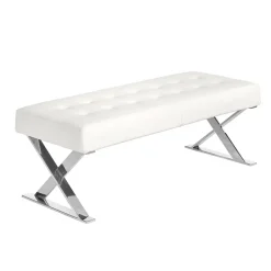 Banc en similicuir blanc au design moderne et élégant