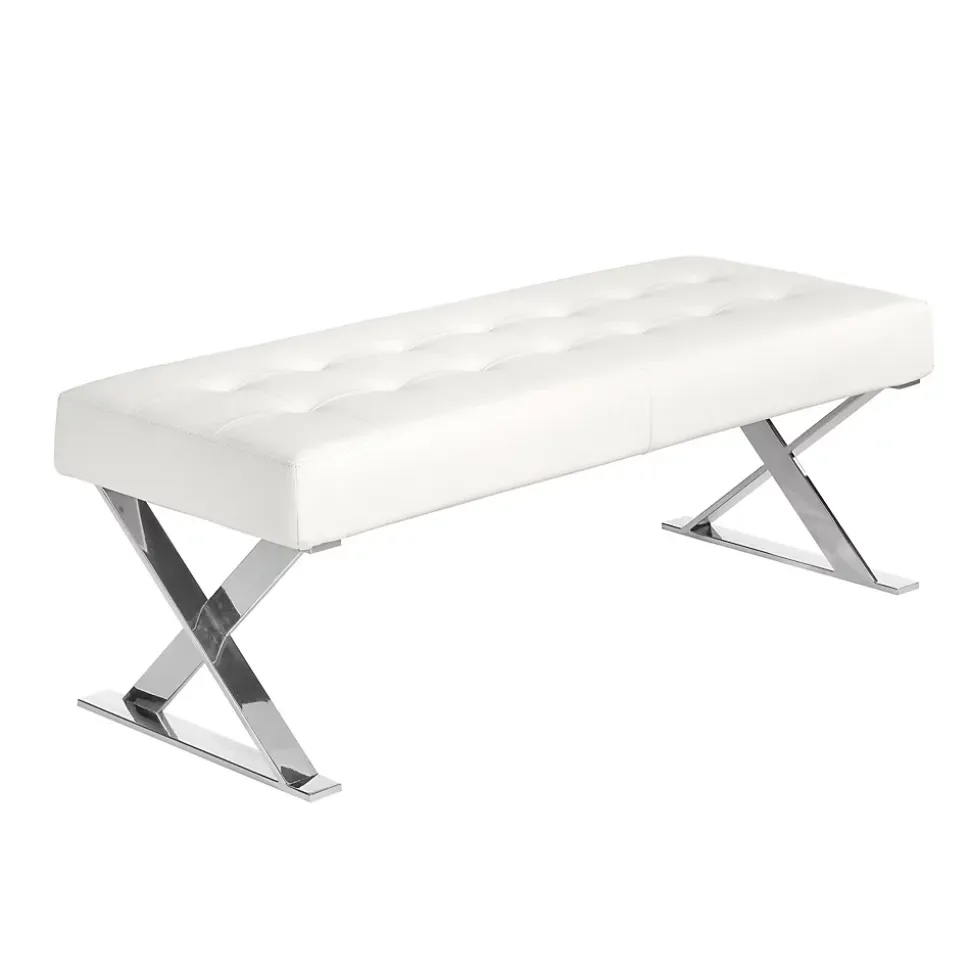 Banc en similicuir blanc au design moderne et élégant