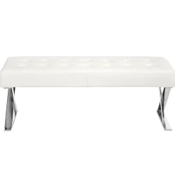 Banc en similicuir blanc au design moderne et élégant