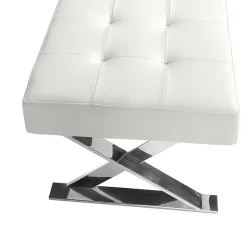 Banc en similicuir blanc au design moderne et élégant