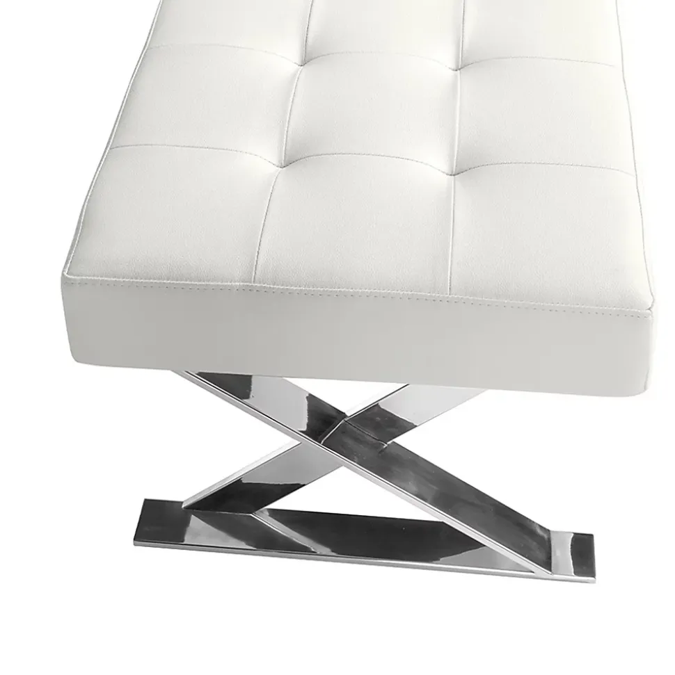 Banc en similicuir blanc au design moderne et élégant