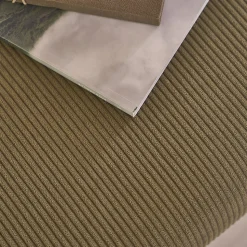 Banc en teck massif et tissu velours cotelé vert 100 cm