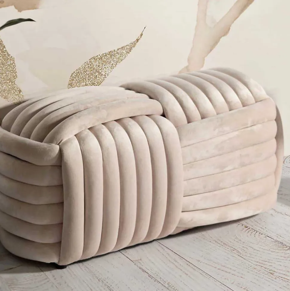 Banc en tissu Softy 90x45x45 cm - 90 x 45 x 45 Type: Banc et banquette