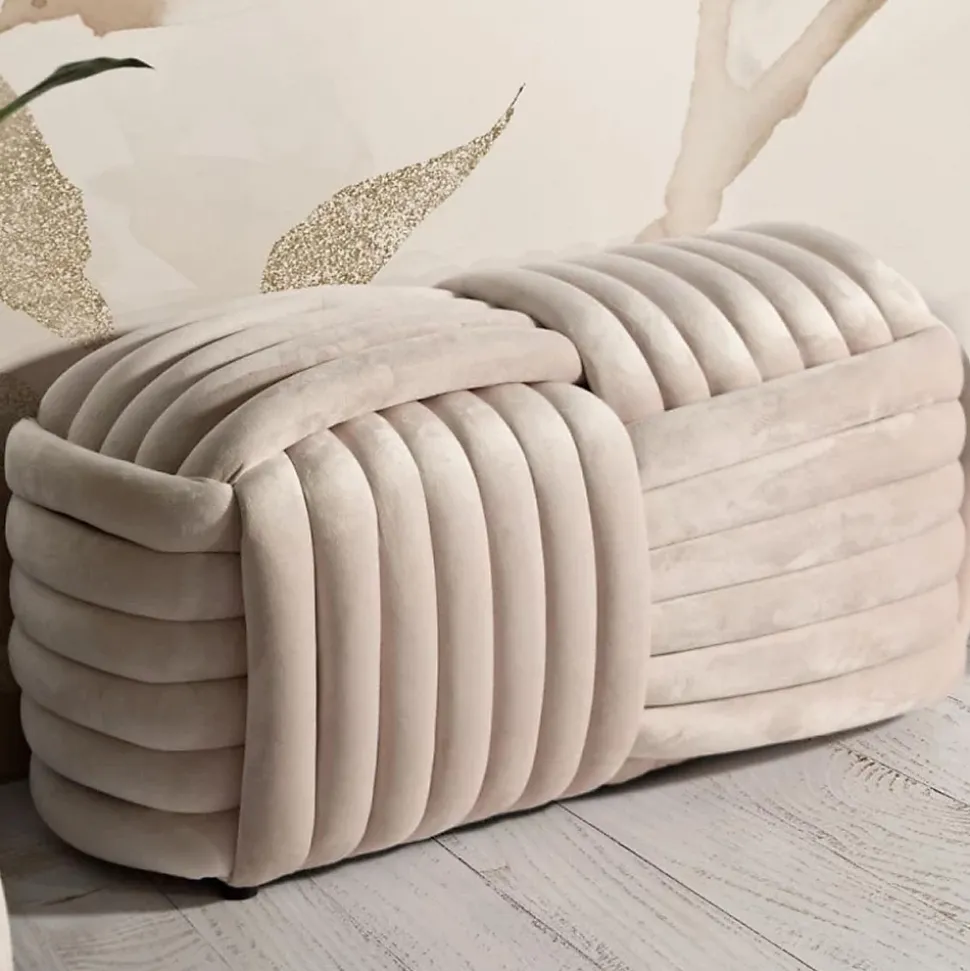 Banc en tissu Softy 90x45x45 cm - 90 x 45 x 45 Type: Banc et banquette