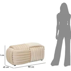 Banc en tissu Softy 90x45x45 cm - 90 x 45 x 45 Type: Banc et banquette