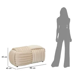Banc en tissu Softy 90x45x45 cm - 90 x 45 x 45 Type: Banc et banquette