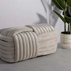 Banc en tissu Softy 90x45x45 cm - 90 x 45 x 45 Type: Banc et banquette