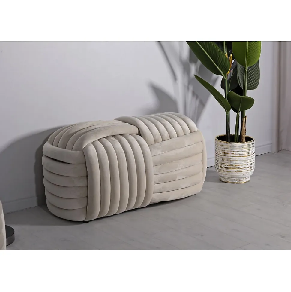 Banc en tissu Softy 90x45x45 cm - 90 x 45 x 45 Type: Banc et banquette