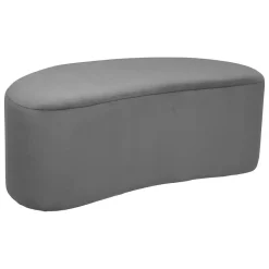 Banc Malone en velours 98x51cm gris foncé - Atmosphera