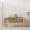 Banc Marocain Doum tressage central (100 cm - Naturel)
