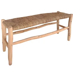 Banc Marocain Doum tressage central (100 cm - Naturel)