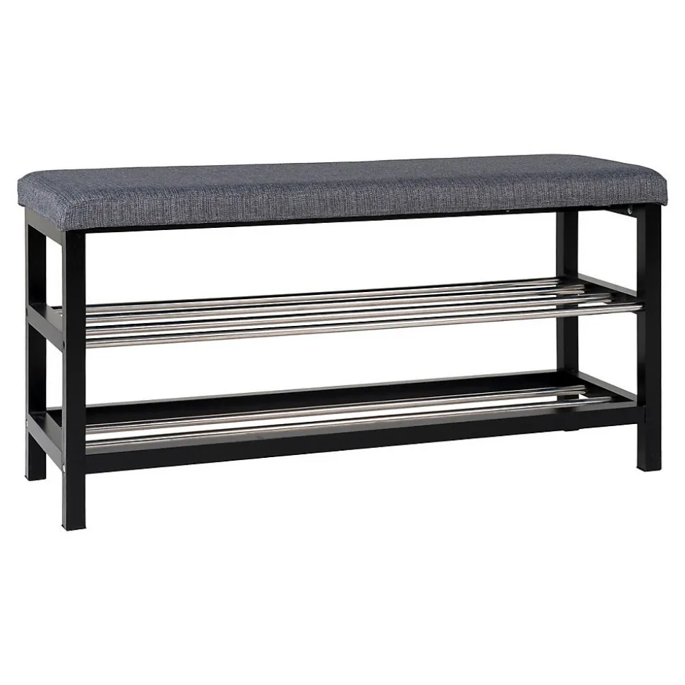 Banc Padova, Gris, Métal, 100x34x50 cm, Seven Design