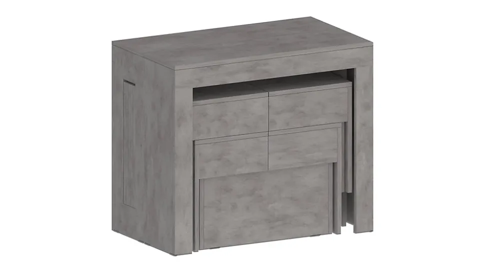 Banc Quedan, Lot de 2 Sièges pour table à manger, Bancs extensibles, 290x25h45 cm, Gris