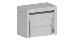Banc Quedan, Lot de 2 Sièges pour table à manger, Bancs extensibles, 290x25h45 cm, Blanc