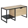 Banc range chaussures en métal noir et bois avec rangement l. 90 cm Homesight Wilko