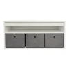 Banc range chaussures en bois blanc avec 3 casiers Box & Beyond