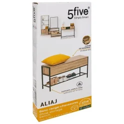 Banc range-chaussures Aliaj avec coffre - Noir- 5five