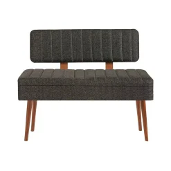 Banc Salento, Banc polyvalent, Sièges pour les invités, Coffre multifonctionnel, 90x39h40 cm, Noyer et Anthracite