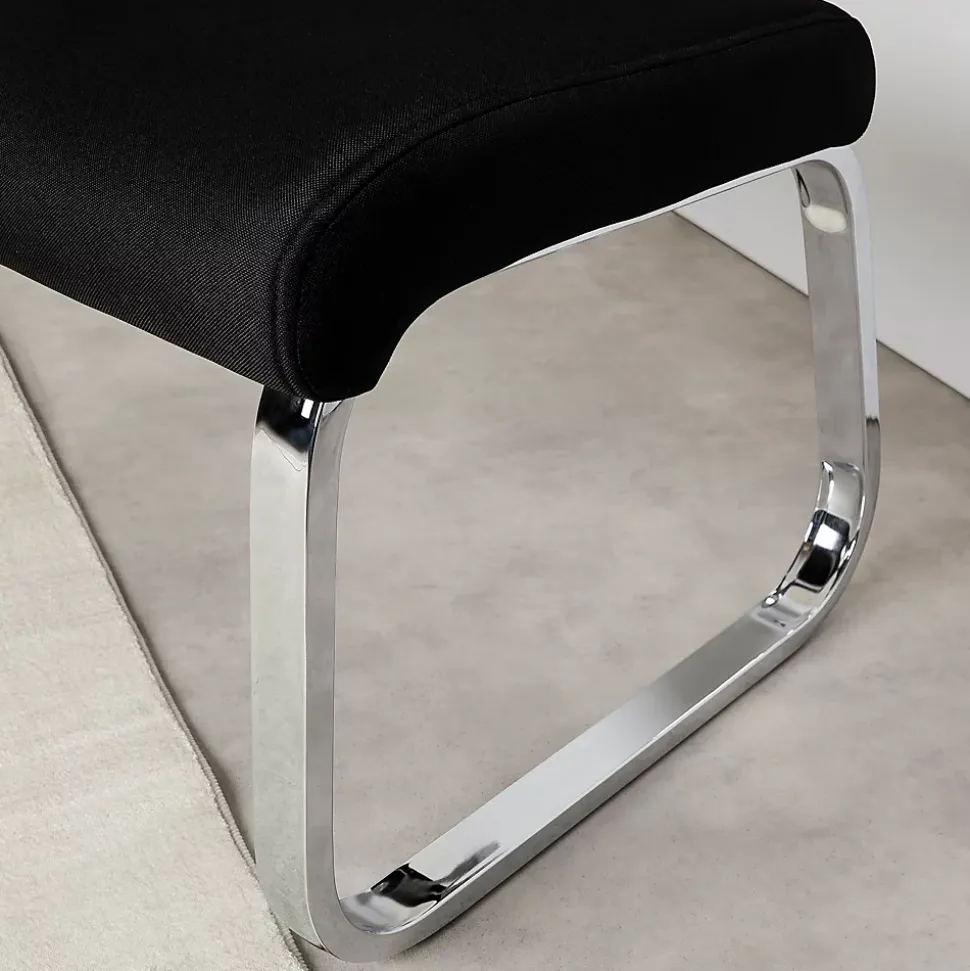 Banc salle à manger VILAS L 135 cm avec dossier en tissu - Noir