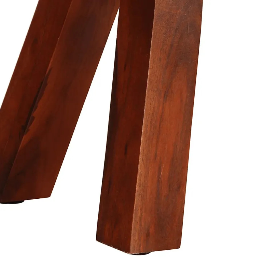 Banc saut de cheval 38 cm marron cuir véritable et manguier vidaXL