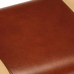 Banc saut de cheval 58 cm marron cuir véritable et manguier vidaXL