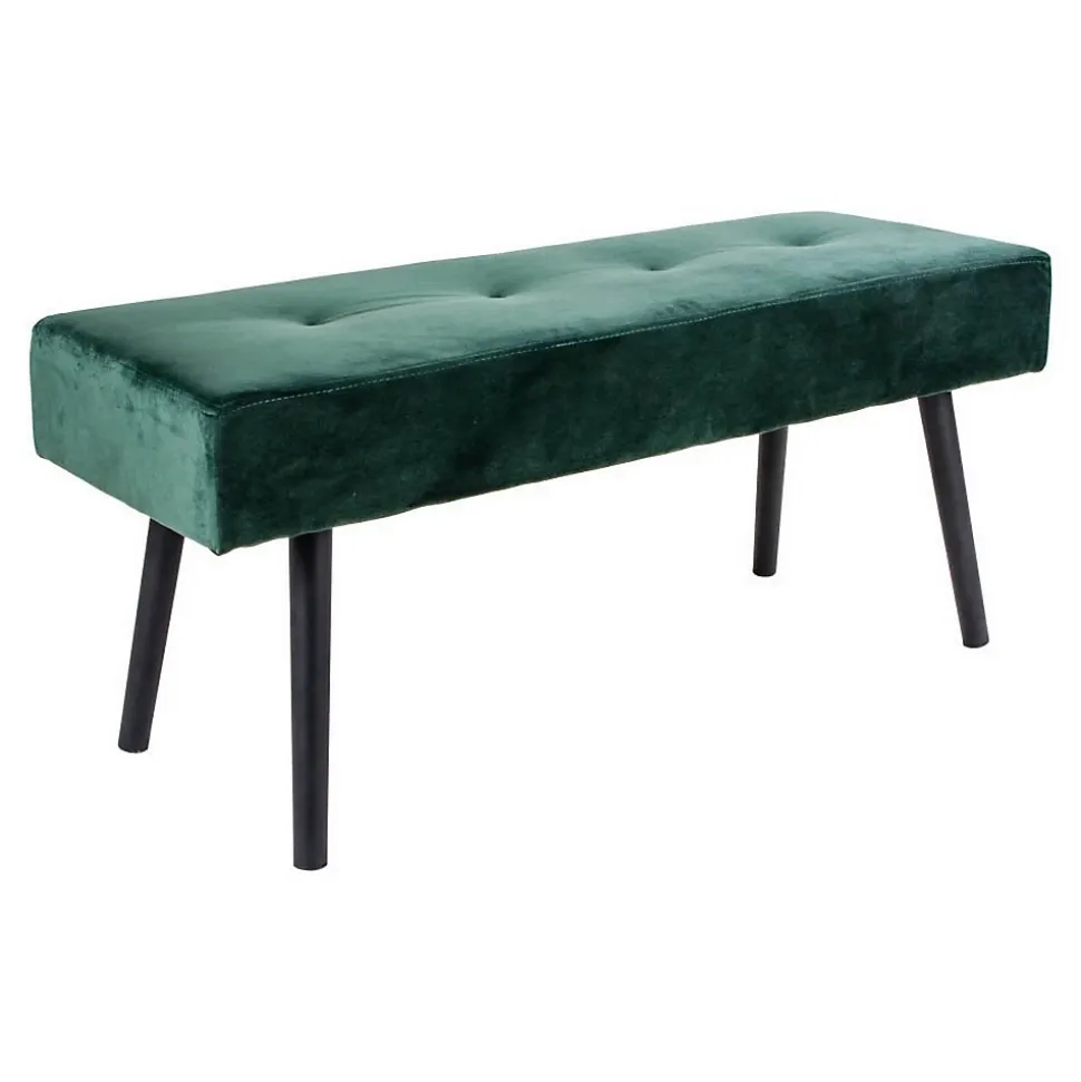 Banc Skiby, Vert, Velours, 35x100x44 cm, Seven Design
