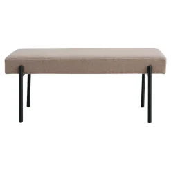 Banc Swindon, Beige, Tissu, 100x36x42,5 cm, Seven Design