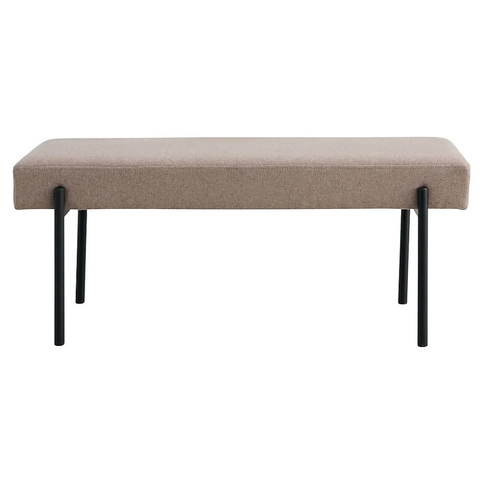 Banc Swindon, Beige, Tissu, 100x36x42,5 cm, Seven Design