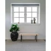 Banc Swindon en Boucle Blanc avec Pieds Noirs - Dimensions 100 x 36 x 42,5 cm