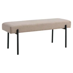 Banc Swindon en Pierre avec Pieds Noirs - 100 x 36 x 42,5 cm, Modèle HN1231